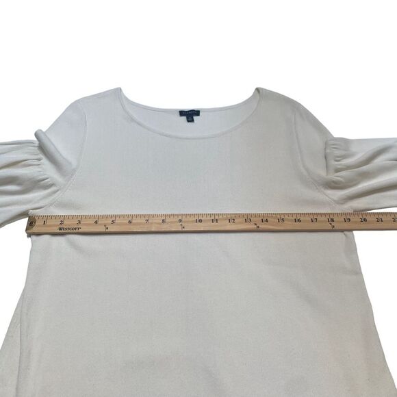 Talbots Fine Gauge Knit Cream Bell Sleeve Sweater Minimalist Minimalism Sz XL - Picture 3 of 7